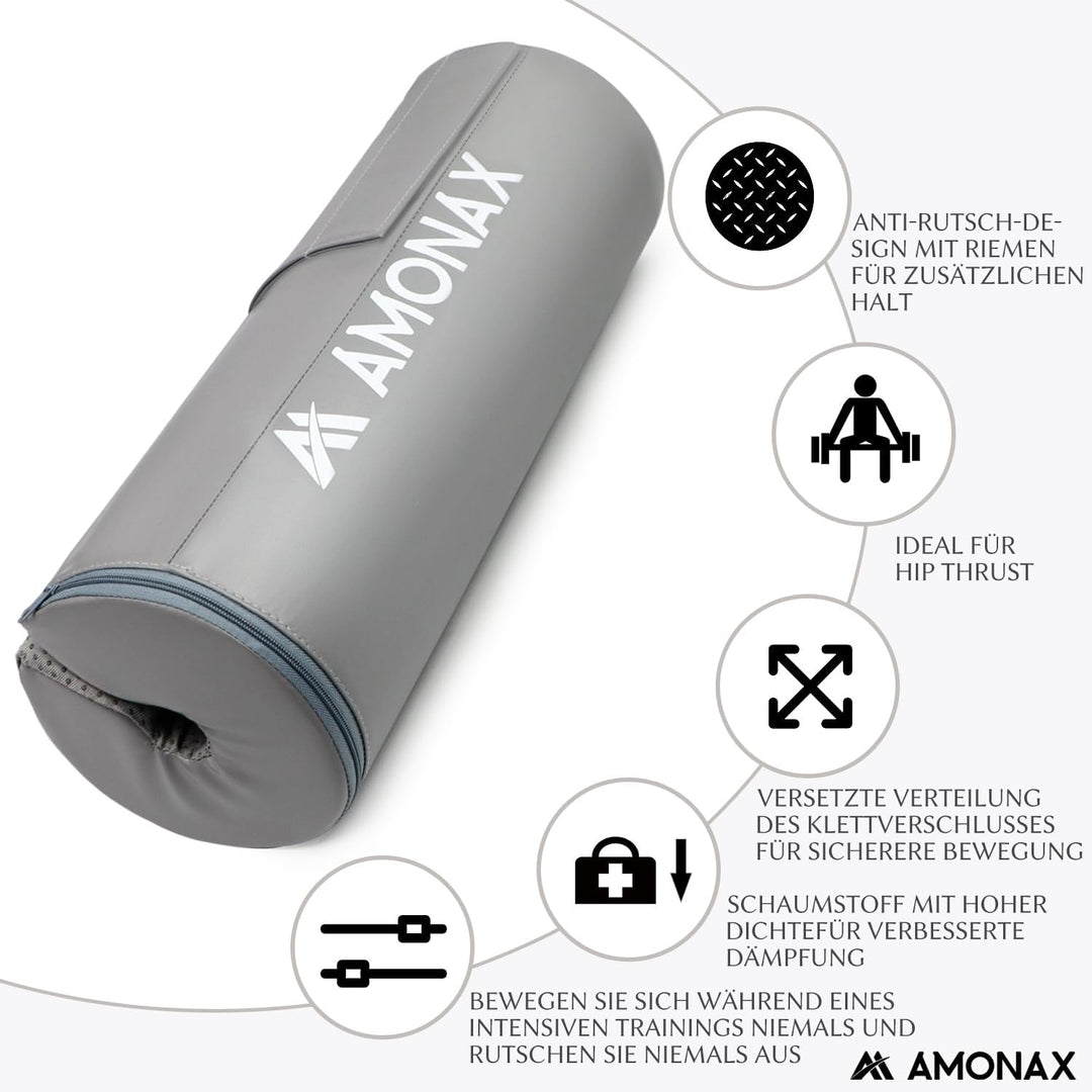 AMONAX Hip Thrust Langhantel Polster, Extra Dicke Barbell Pad, Strapazierfähiges Gym Zubehör, Fitnes