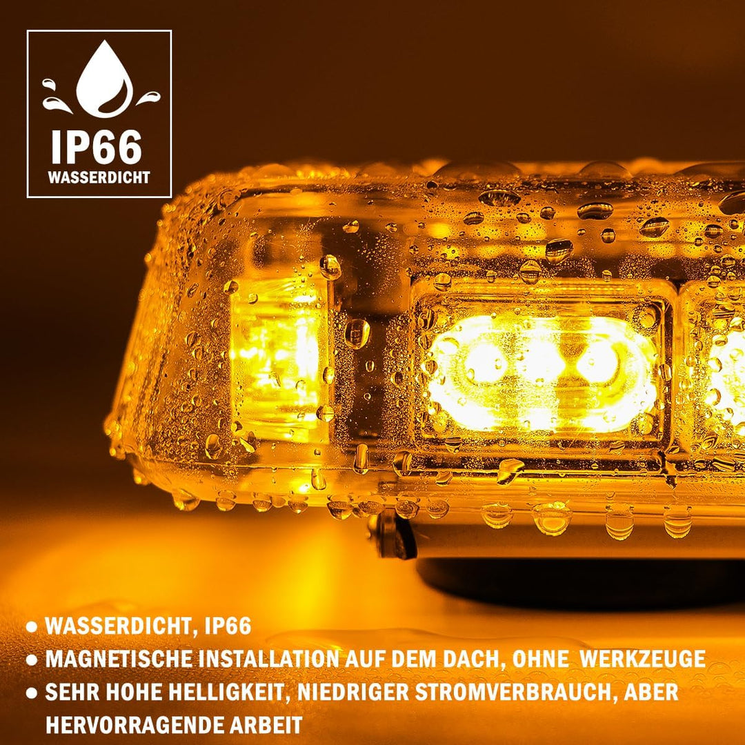 ROUTEKING 36 LED Warnleuchte - 12/24V Rundumkennleuchte Warnlicht 7 Modi Light Mit Super Magnetfuss,