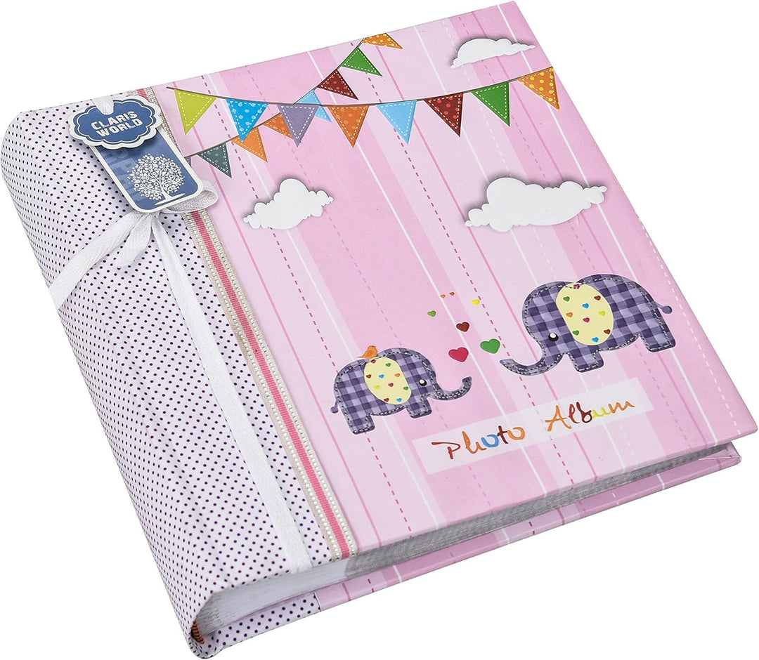 Apan Grosse Baby-Rosa- Memo Slip In Fotoalbum 200 6x4 '' Fotos - Elephant Kinder -Ideale Geschenk