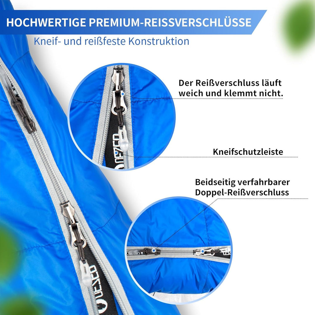 Daunenschlafsack, 4-Jahreszeiten-Schlafsack, Winterschlafsack -3°C bis -20°C Geeignet für Camping, W