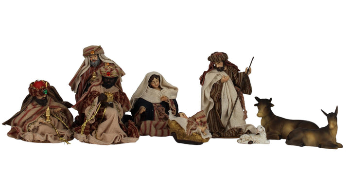 ZICOM Ankleidefigurenset Jerusalem, Krippenfiguren barock ca. 13cm 9-TLG. Polyresin bekleidet