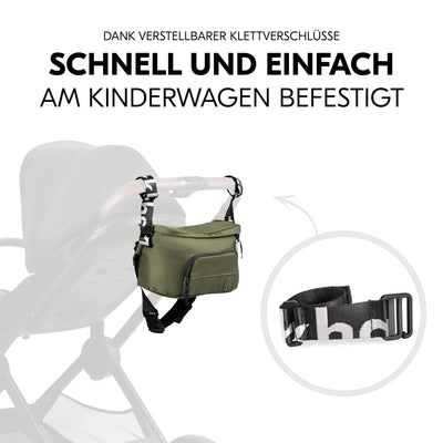 Hauck 2in1 Bauchtasche und Kinderwagentasche, Grosser Kinderwagenorganizer Hüfttasche Crossbody Brus