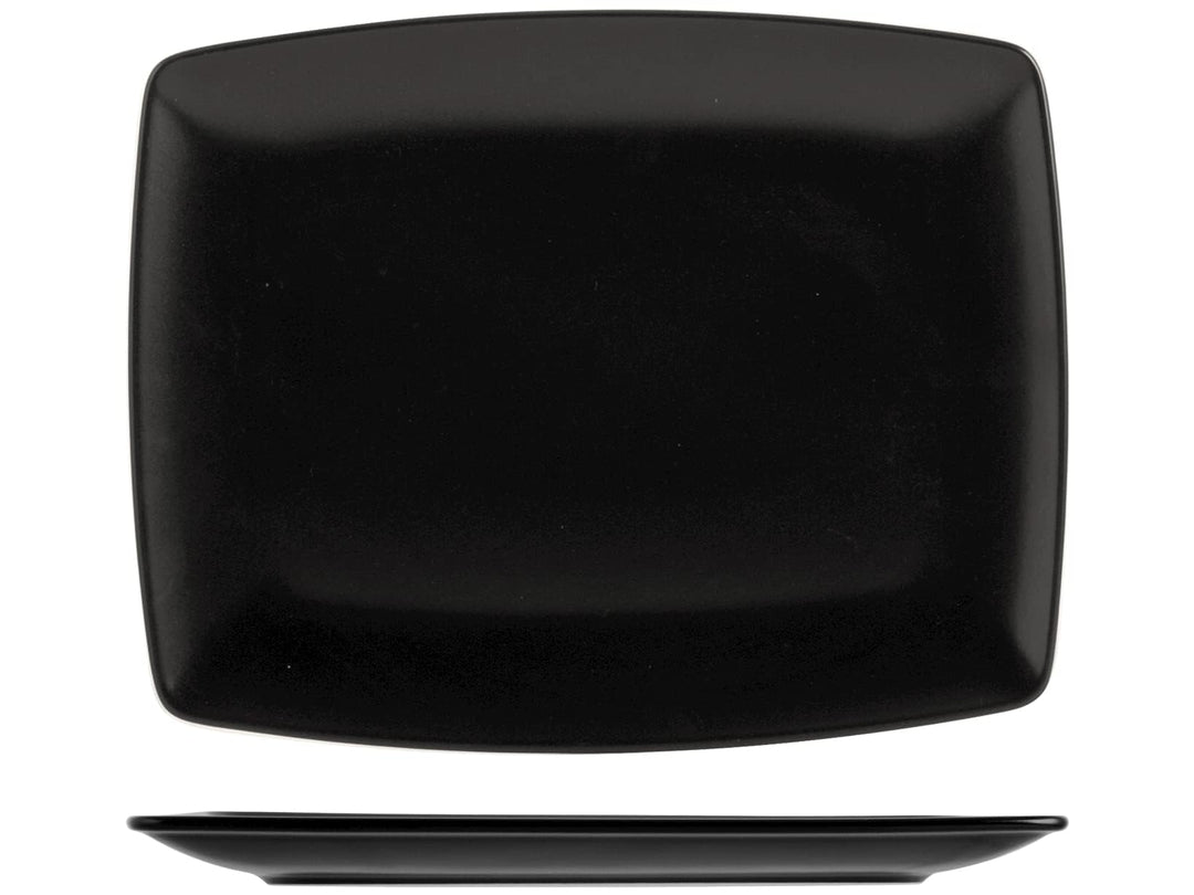 H&h set 6 piatti rettangolari boston nero cm 25x15