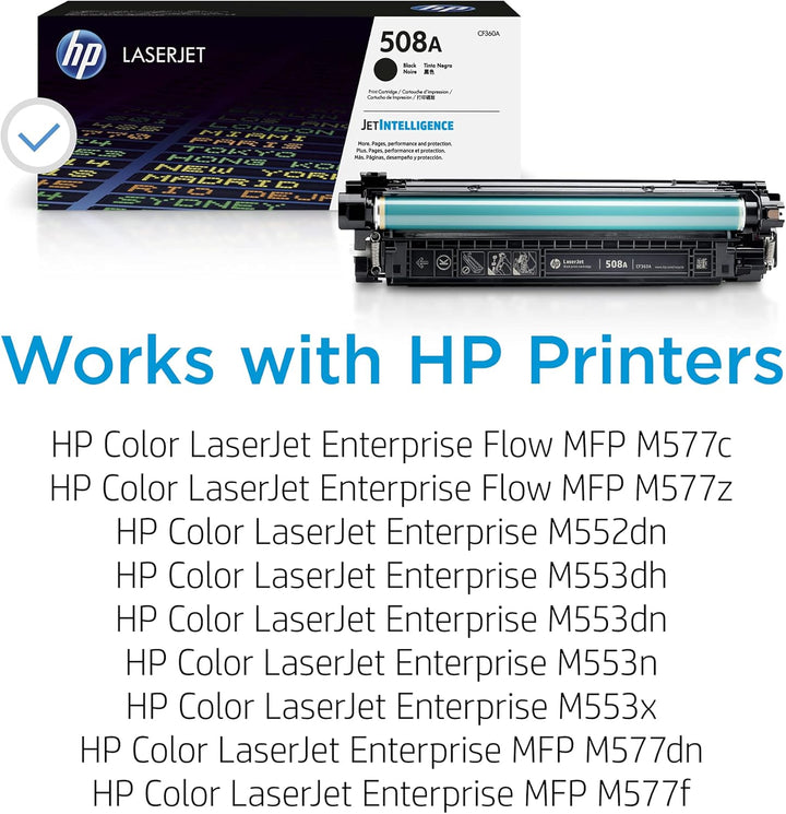 HP 508A (CF360A) Schwarz Original Toner für HP Color Laserjet Enterprise M552dn, M553, M577 schwarz
