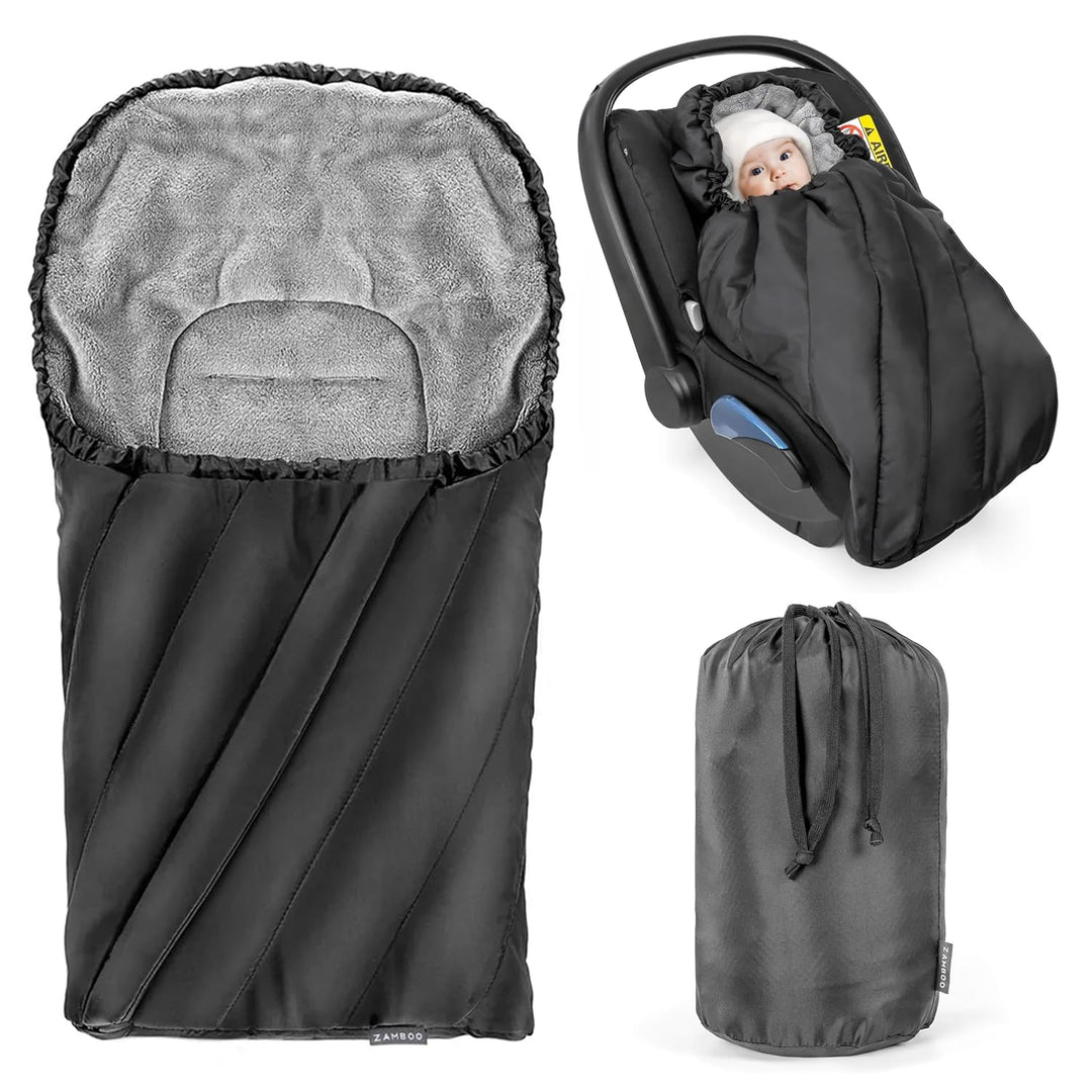 Zamboo Universal Fusssack für Babyschale - Baby Winterfusssack aus weichem Thermo Fleece mit Gurtsch