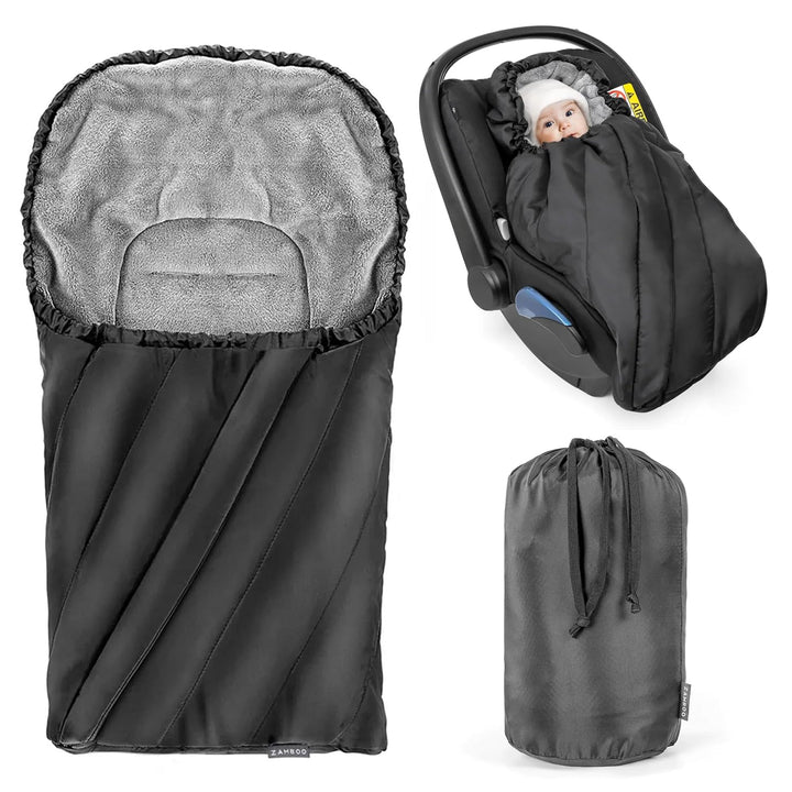 Zamboo Universal Fusssack für Babyschale - Baby Winterfusssack aus weichem Thermo Fleece mit Gurtsch