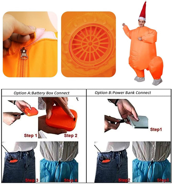 EUNEWR Aufblasbares Truthahnkostüm,Aufblasbarer Alien,Reitender Weihnachtsmann Hahn-und Truthahn-Kos