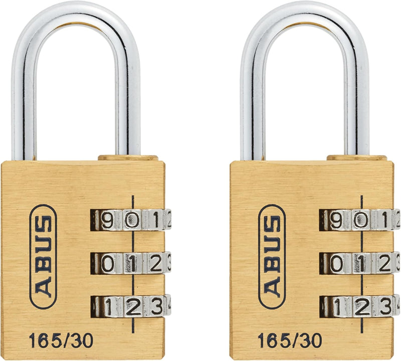 ABUS Zahlenschloss 165/30 - Vorhängeschloss aus Messing - mit individuell einstellbarem Zahlencode -