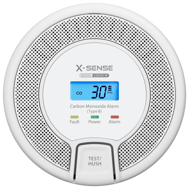 X-Sense Vernetzbarer CO Melder mit Digitalanzeige, Kohlenmonoxidmelder mit Austauschbar Batterie, TÜ