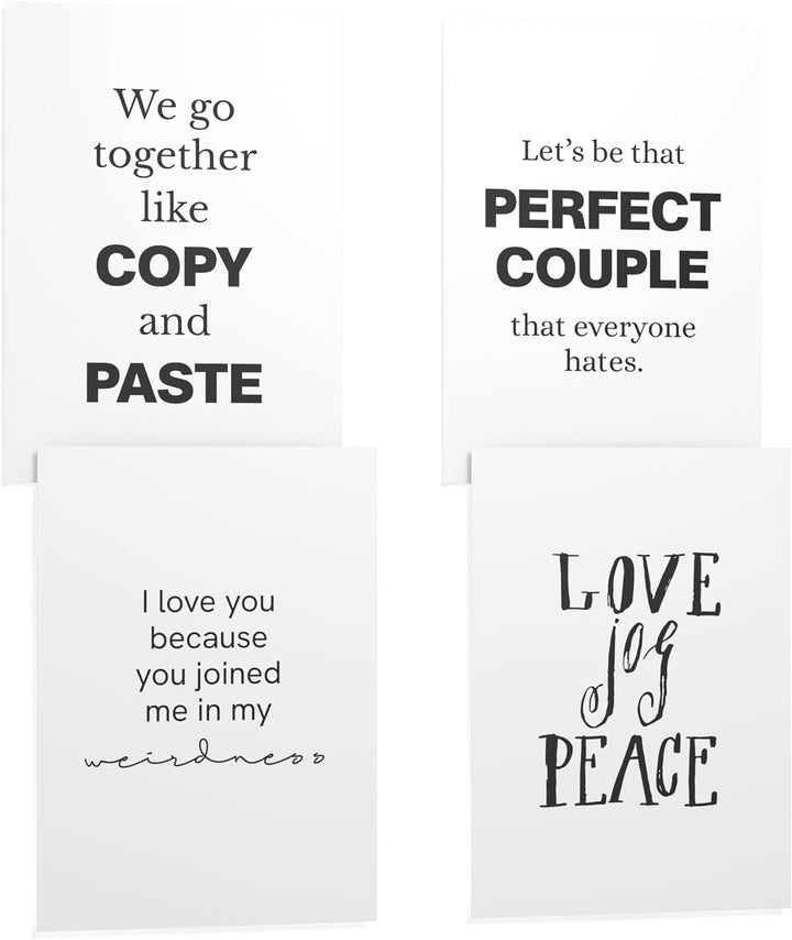 Papierschmiede® Premium Spruchposter Set 4er 50x70 cm (B2), Motiv: Funny Couple, Pärchen Liebe Bezie