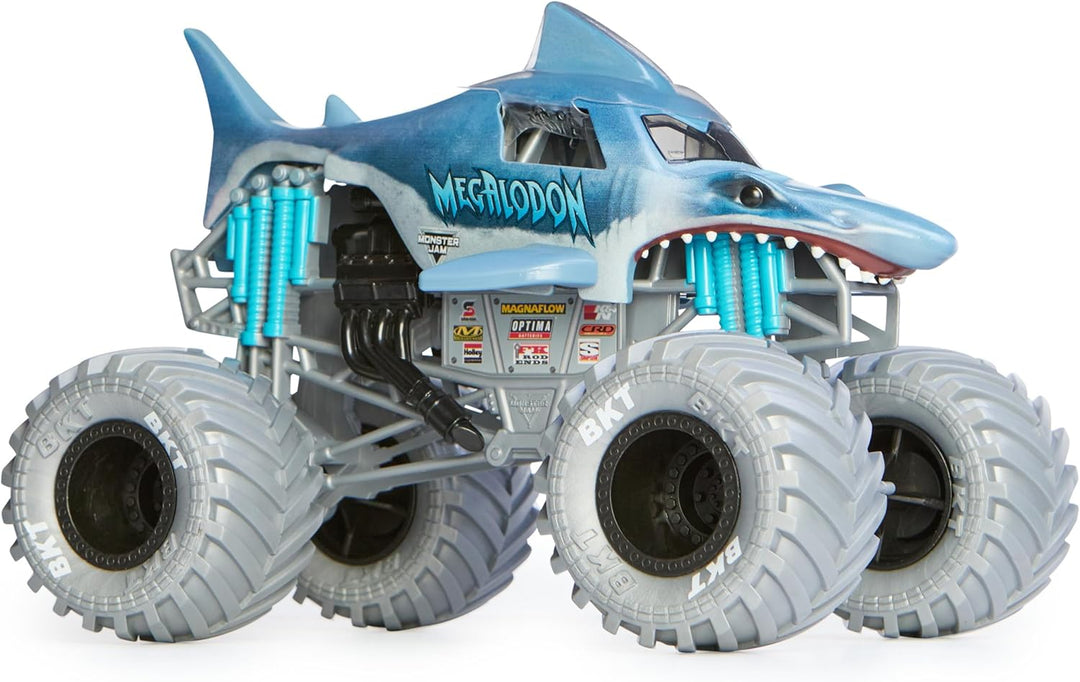Monster Jam 6063913 Jam, Offizieller Megalodon Monster Truck, Sammler-Druckguss-Fahrzeug, Massstab 1