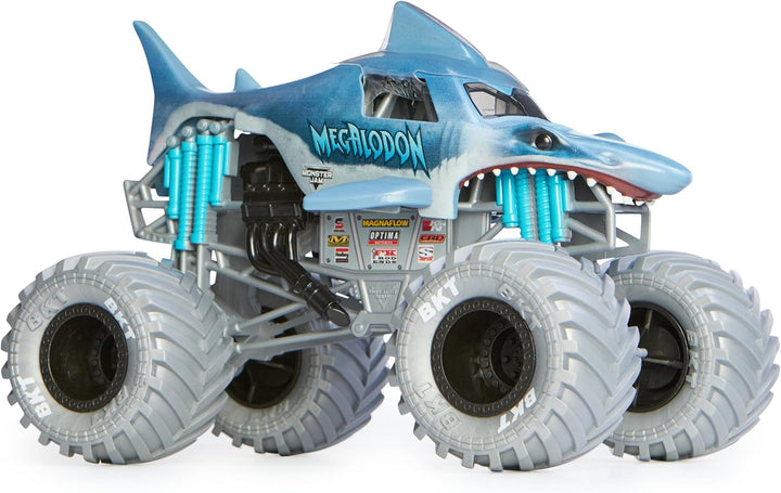 Monster Jam 6063913 Jam, Offizieller Megalodon Monster Truck, Sammler-Druckguss-Fahrzeug, Massstab 1