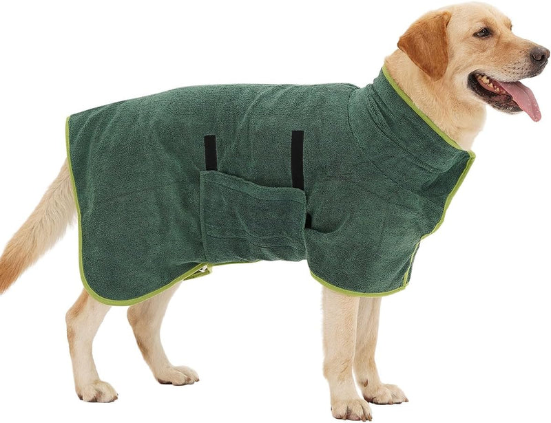 HezzLuv Bademantel Für Hunde, Hundebademantel Aus Mikrofaser Für Mittlere Und Grosse Hunde, Saugfähi