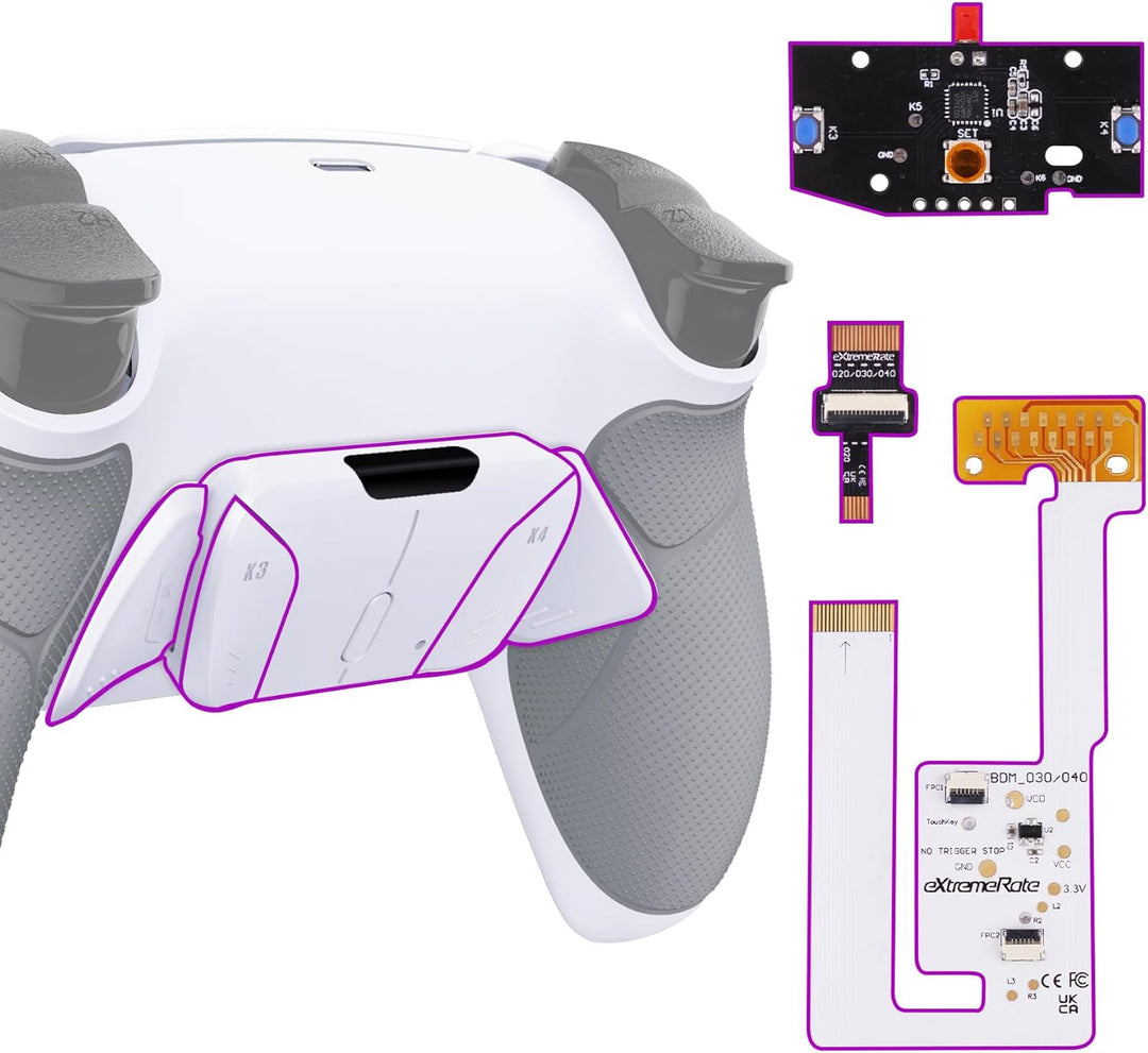 eXtremeRate Programmierbar RISE4 Remap Kit für ps5 Controller BDM-030/040,Remap Board&Rückplate Gehä