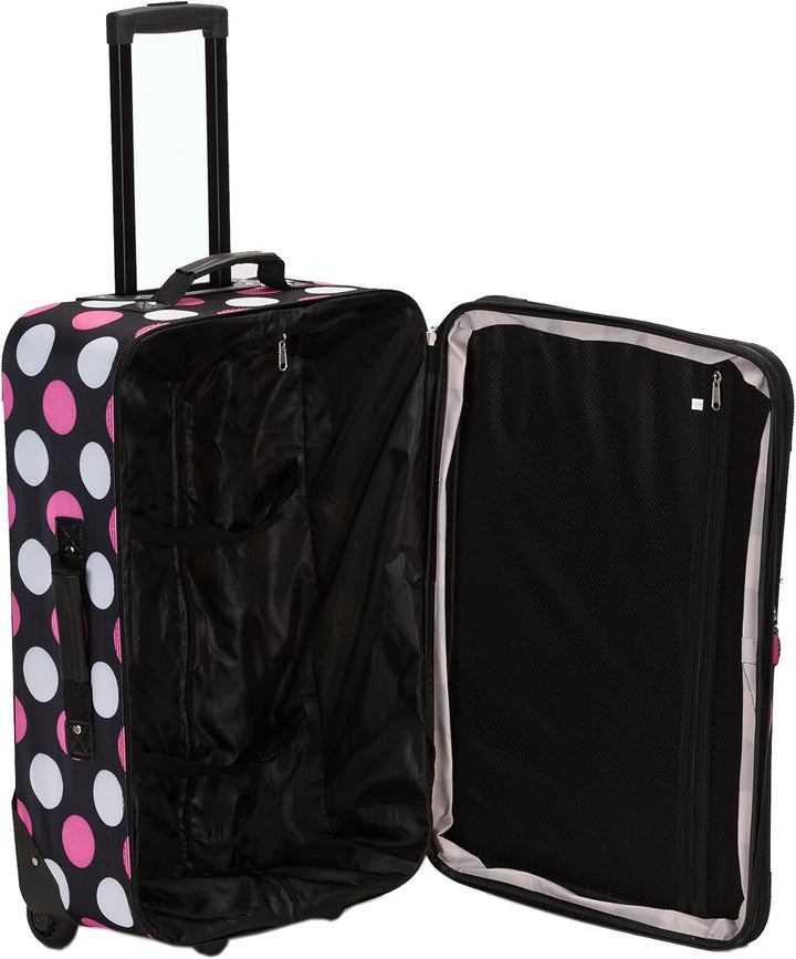 Rockland Escape Softside Gepäck-Set, 4-teilig, Mehrfarbig/Pink Dot, 4-Piece Set (14/19/24/28), Escap