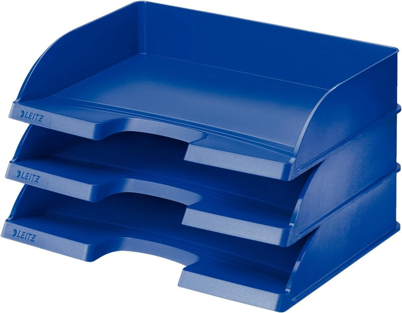 Leitz LLeitz Briefkorb Querformat A4, 5er Pack, Blau, Plus Serie, 52180035 Standard Blau 5 Stück, St