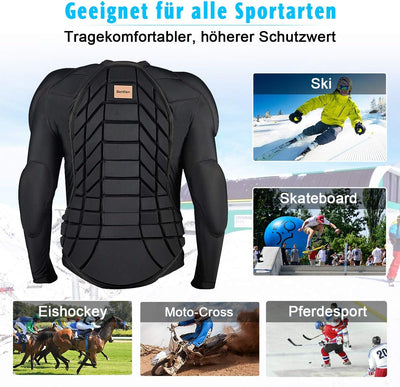 BenKen Skiing Body Short Protector Schutzausrüstung Pad mit Futter Motor Brust Schulter Rückenschutz