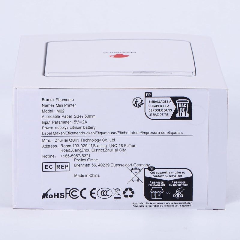 Phomemo M02 Taschendrucker Thermofotodrucker Tragbarer Mini-Bluetooth-Drucker, kompatibel mit Androi