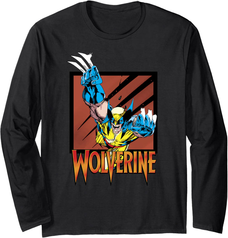 Marvel X-Men Wolverine Leaping Portrait Langarmshirt