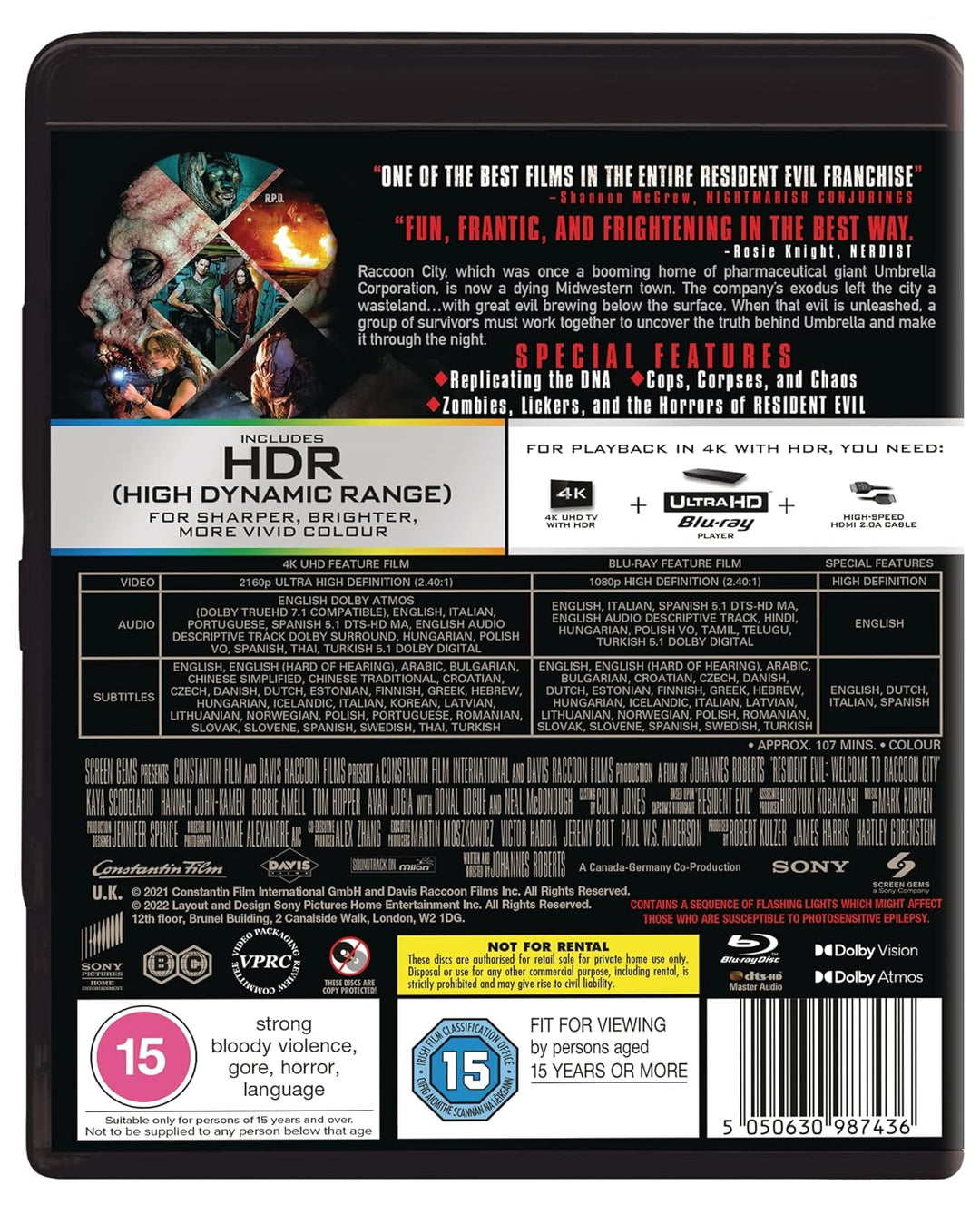 Resident Evil: Welcome to Raccoon City (2 Discs - 4K Ultra-HD & BD) [Blu-ray] [2021], Blu-ray