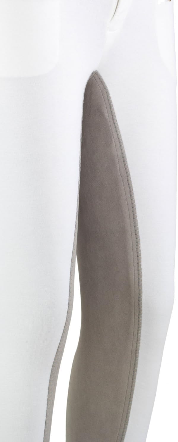 RL24 Damen Reithose Vollbesatz Flex BASICLINE 36 Weiss/Grau, 36 Weiss/Grau
