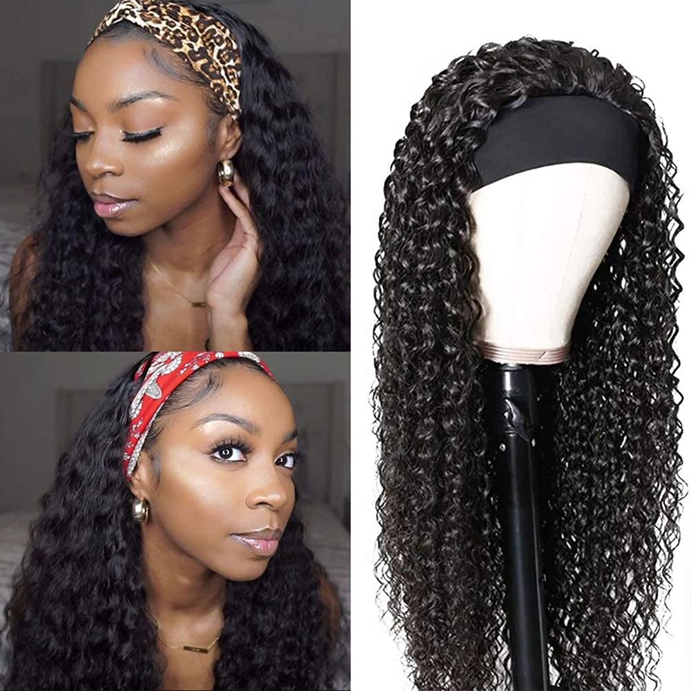 Headband Wig Deep Wave Human Hair Wigs Glueless None Lace Front Wigs For Black Women Brazilian Virgi