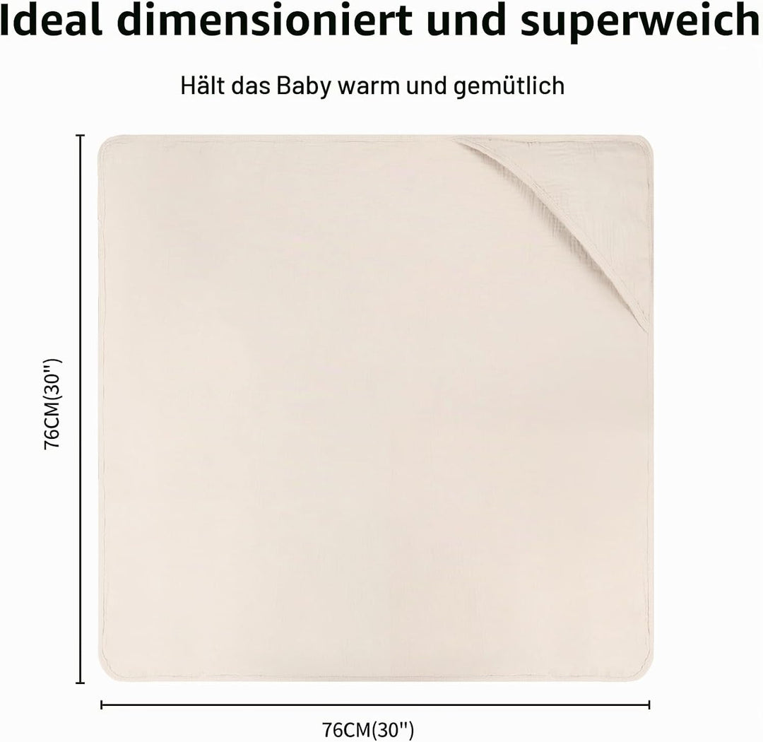 Kapuzenhandtuch Baby 2er-Pack, Musselin Baumwolle Baby Handtuch Kapuze, Ultraweiche und Saugfähige B