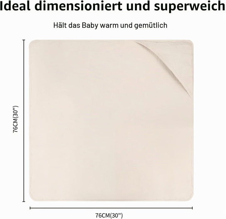 Kapuzenhandtuch Baby 2er-Pack, Musselin Baumwolle Baby Handtuch Kapuze, Ultraweiche und Saugfähige B