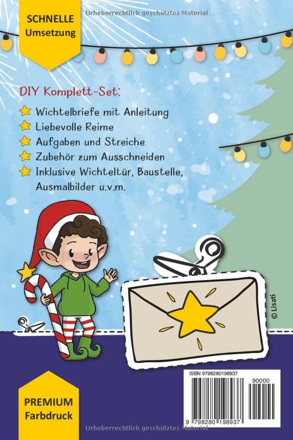 Zauberhafte farbige Wichtelbriefe mit Zubehör 2 - Der Schabernack geht weiter!: Zum Ausschneiden und