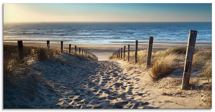 ARTland Glasbilder Wandbild Glas Bild einteilig 100x50 cm Querformat Strand Meer Küste Nordsee Natur
