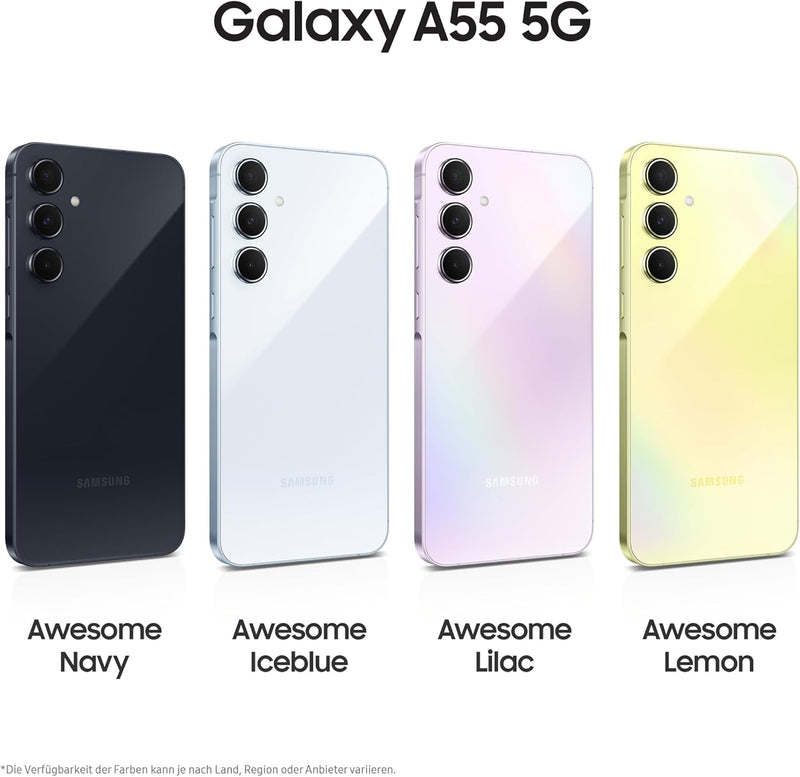 Samsung Galaxy A55 5G Smartphone, Android-Handy ohne Vertrag, 128 GB - 8 GB RAM, 2 Tage Akkulaufzeit