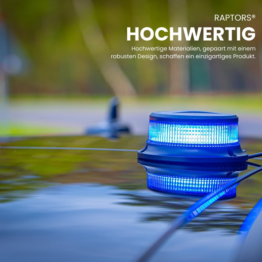 Raptors LED Technik 220km/h DEKRA geprüft | Kennleuchte Bagster ECE R65-10-30V DC Rundumleuchte für