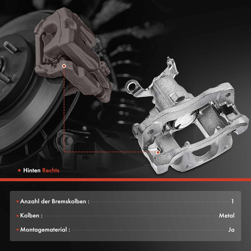 Frankberg 1x Bremssattel Bremszange Hinterachse Rechts Kompatibel mit Journey 2.0L-3.6L 2008-2012 Re