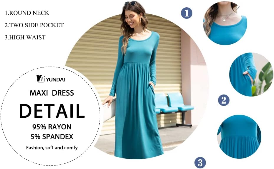 DEARCASE Damen Maxi Kleid Sommer Mutterschaft Casual Langarm/Kurzarm Floral Lose Lange Kleider Plus