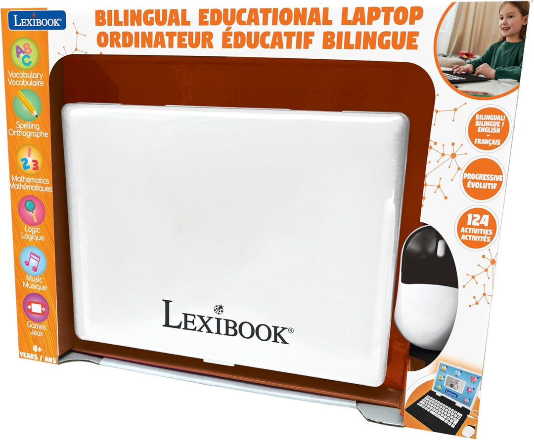 LEXIBOOK JC498i1, Lern-Laptop Zweisprachig Englisch/Französisch, 124 Sprachaktivitäten, Schreiben, M