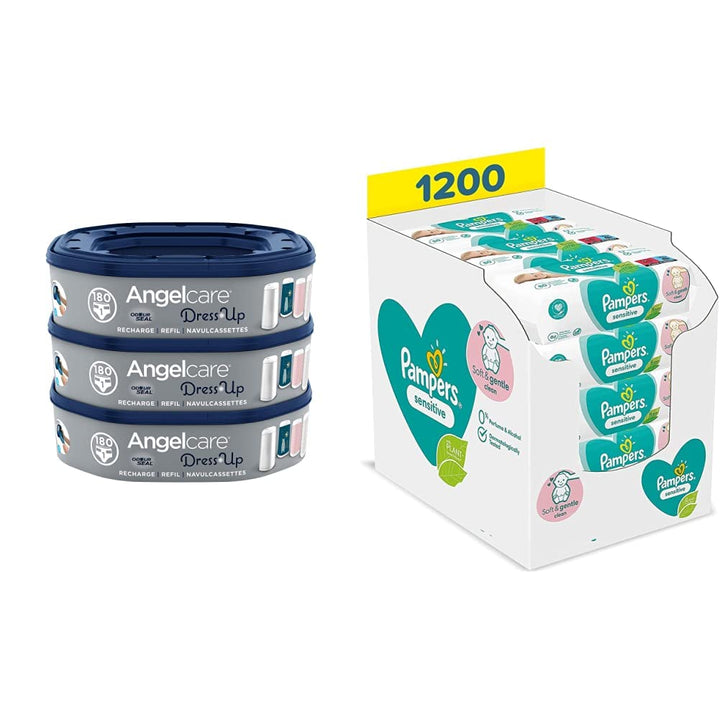 Angelcare Dress Up Octagon-Nachfüllpackung, für Becken, Menge frei wählbar 3 Stücke & Pampers Sensit