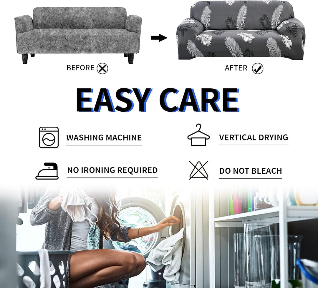 Lydevo Sofabezug 2 Sitzer Stretch Sofahusse Elastischer Sofabezug Spandex Sofa Überzug mit 2 Kissenb