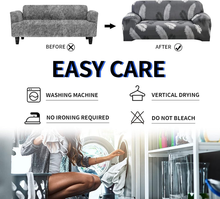 Lydevo Sofabezug 2 Sitzer Stretch Sofahusse Elastischer Sofabezug Spandex Sofa Überzug mit 2 Kissenb