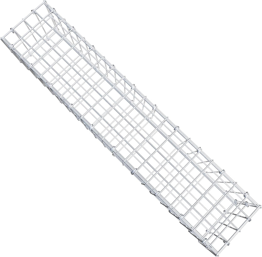 GABIONA - Gabione LxHxT: 100 x 20 x 20 cm - Gabionenmauer für Steine ab 45mm Körnung - Maschenweite