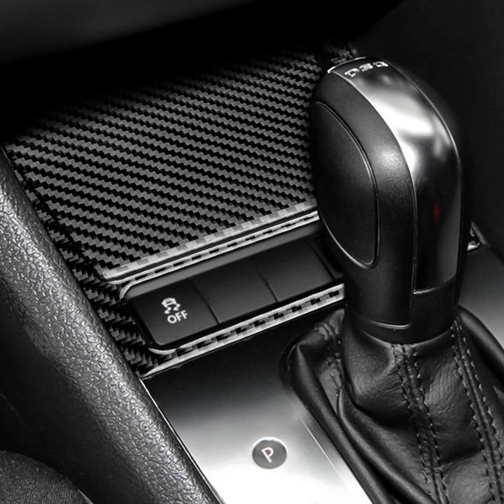 KUNGKIC Kohlefaser Aufbewahrungsbox Panel Auto-Aschenbecher Rahmen Abdeckung für Volkswagen VW Golf