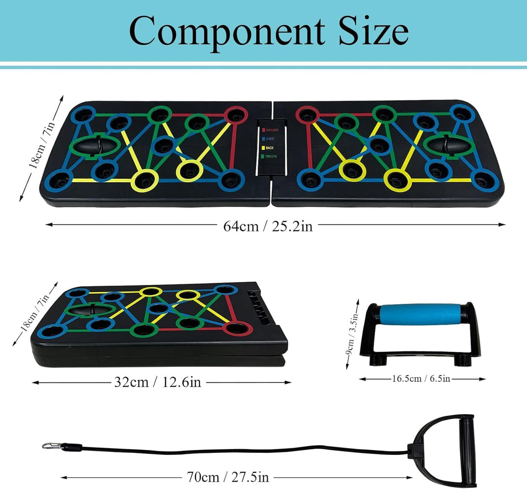 Push Up Board, 17 in 1 Faltbare Liegestütz Brett mit Handgriff, Multi-Funktions Portable Liegestützg