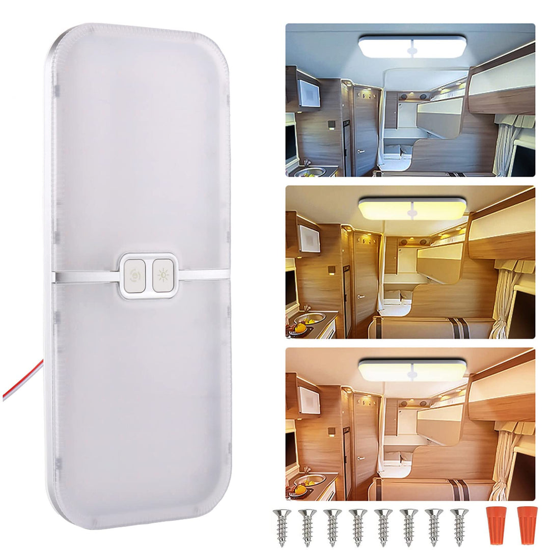 Intckwan 12 Volt Led Lampen Wohnmobil, 204LEDs, 15W, Dimmbar Dach Wohnmobilbeleuchtung mit Speichers