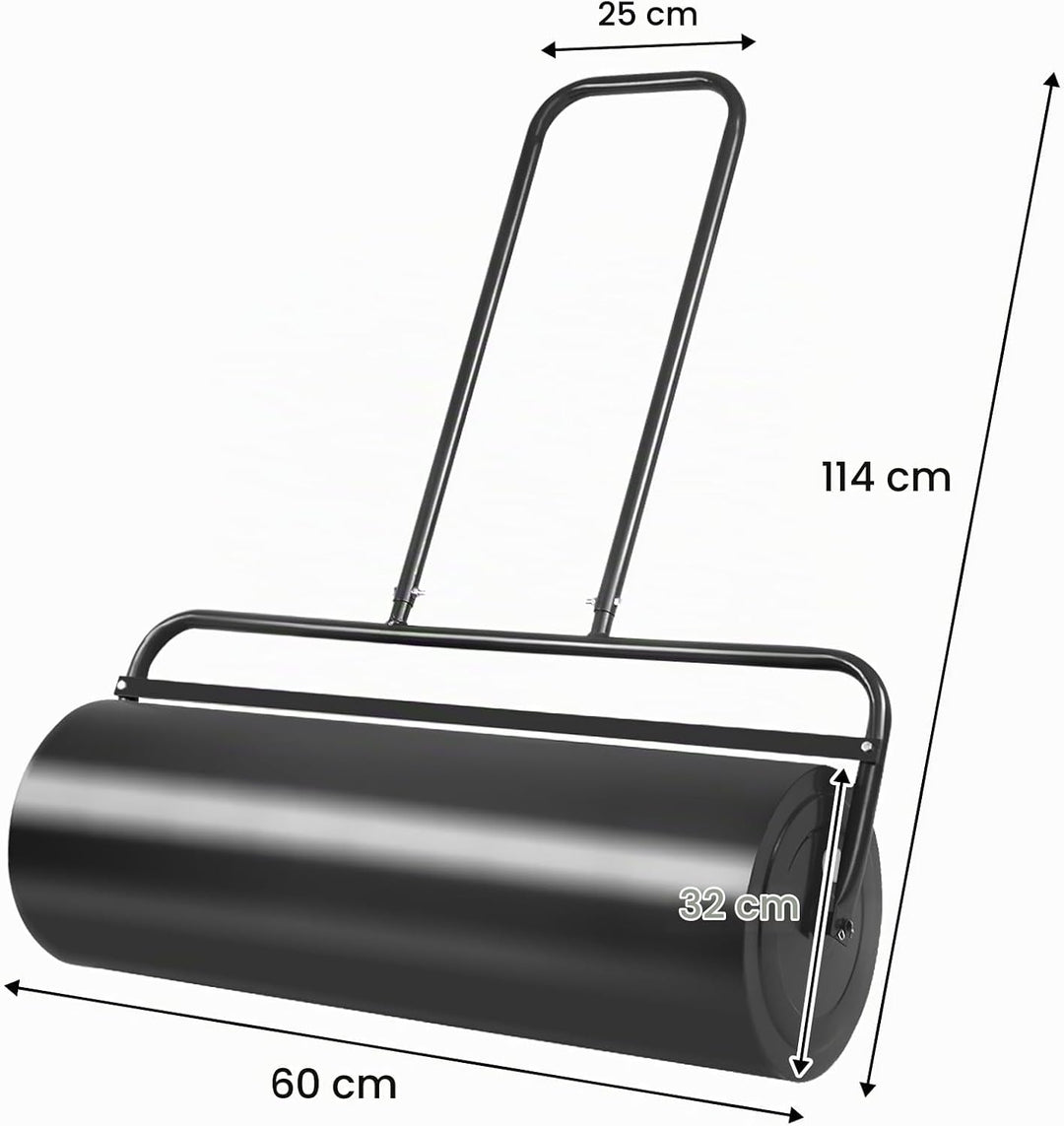 COSTWAY Rasenwalze Handwalze 48L, Gartenwalze mit Griff, Ø 32CM, befüllbar mit Wasser/Sand, Schwerla