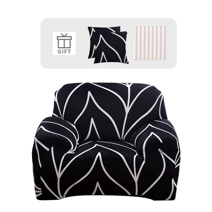 Sofabezug 1 Sitzer Stretch Sofahusse Elastischer Sofabezug Spandex Sofa Überzug mit 2 Kissenbezug An