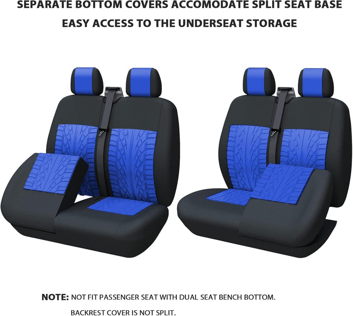 TOYOUN Universal Sitzbezüge Auto für Transporter LKW - Separater Design Sitzunterseitenstauraum zugä