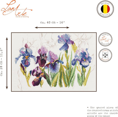 Lanarte Zählmusterpackung Iris Kreuzstichpackung, Baumwolle, Mehrfarbig, 40 x 28 x 0.3 cm Traditione