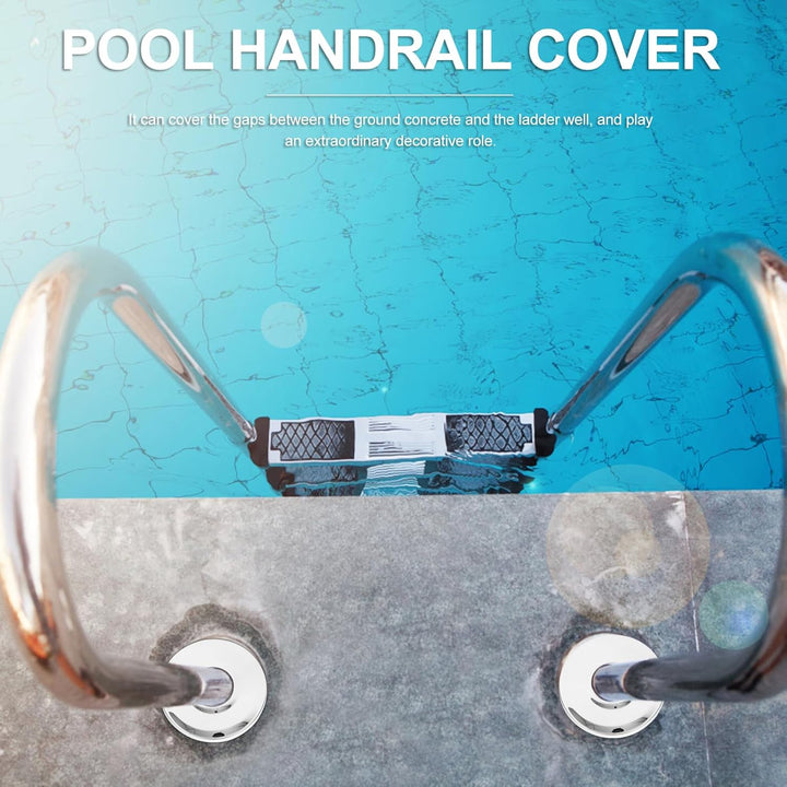 Housoutil 2 Stück Edelstahl- Abdeckplatte Poolleiter- Zubehör, Poolleiter- Rosetten- Platte, Pool- H