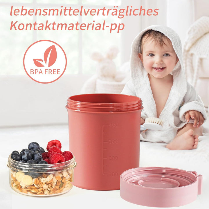 Müslibecher to Go, Joghurtbecher to Go, Müsli to Go Becher (560ML+220ML), Joghurt to Go Becher mit l