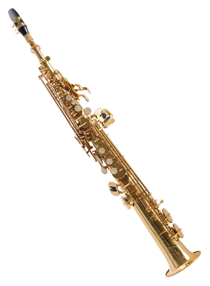 Classic Cantabile Winds SS-450 Bb Sopransaxophon (Messing, klarlackiert, Hoch-Fis-Klappen, ergonomis