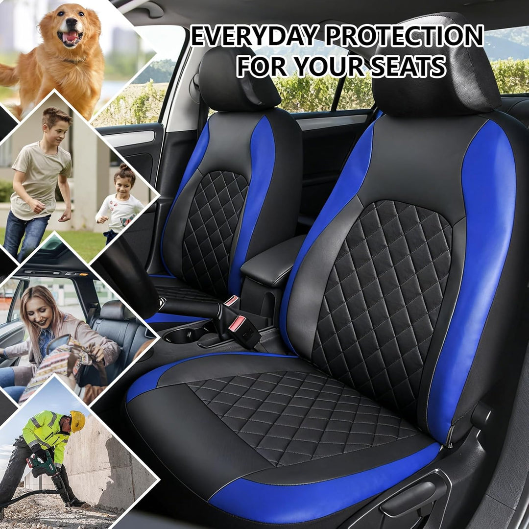 9 Stück Leder Autositzbezüge Sets,Wasserdichtes Sitzbezüge Auto Komplettset,Wasserdicht Vordersitze